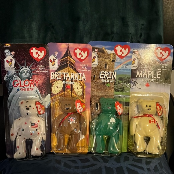 Beanie Baby Set of 4 Country Teenie Bears McDonald’s Promo 1997/1998 - Picture 1 of 10